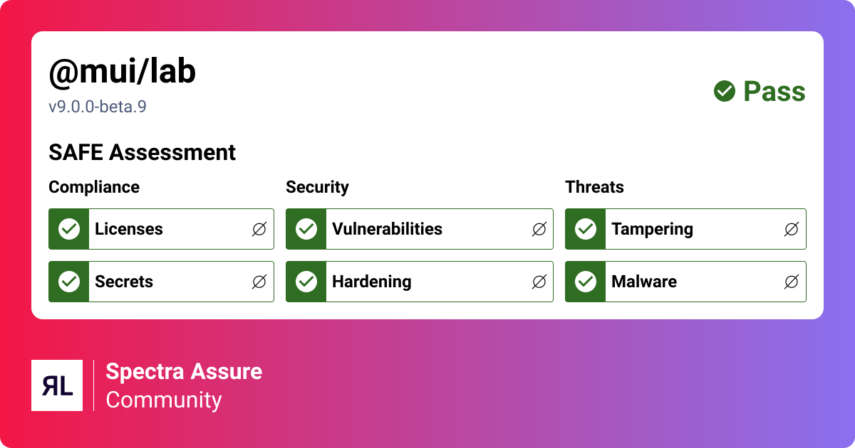 @mui/lab - npm | ReversingLabs Spectra Assure Community