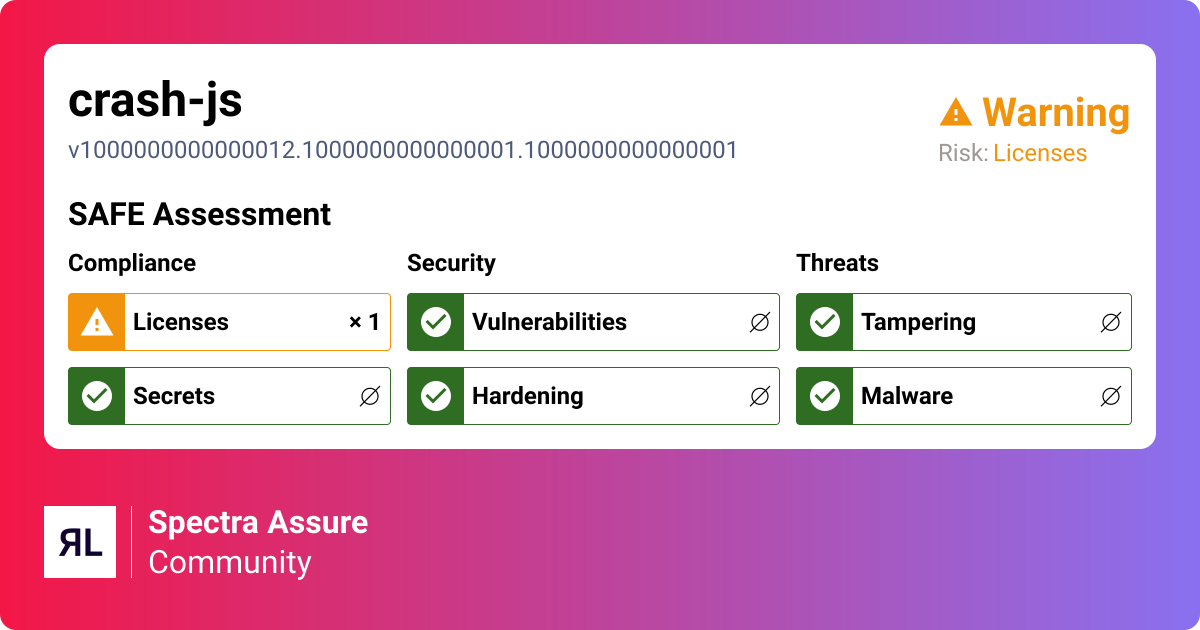 crash-js - npm | ReversingLabs Spectra Assure Community