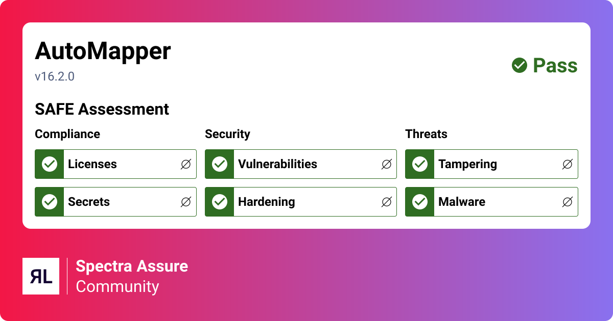 AutoMapper - NuGet | ReversingLabs Spectra Assure Community