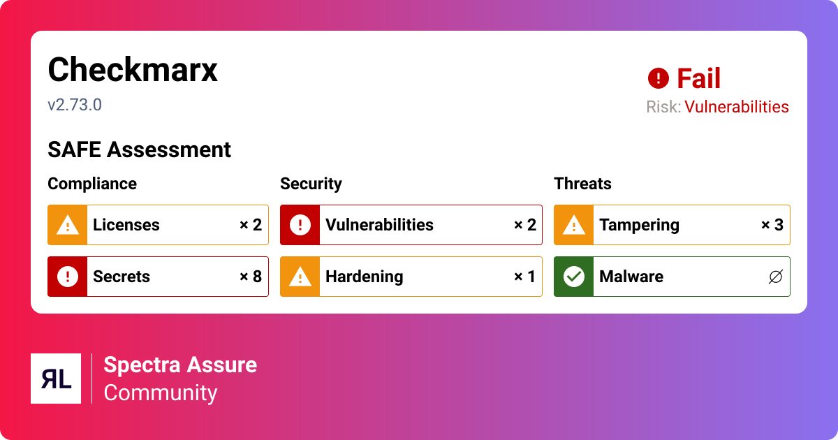 Checkmarx - Visual Studio Code | ReversingLabs Spectra Assure Community