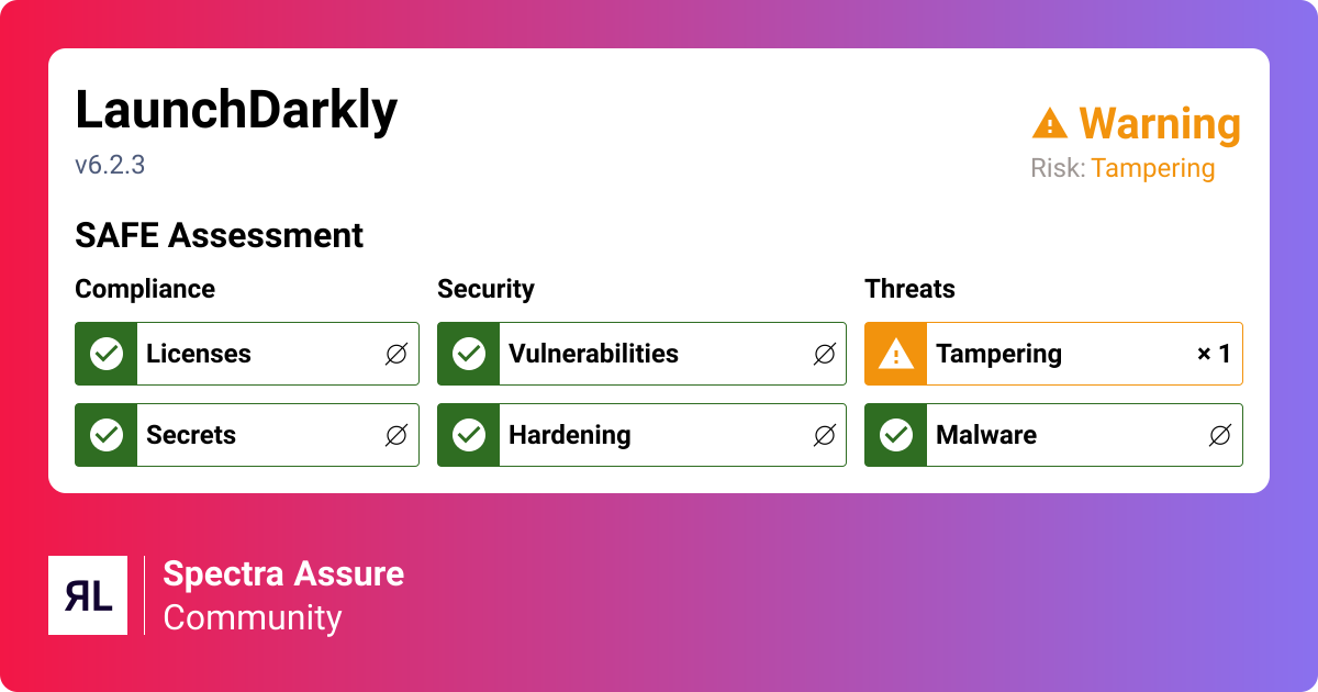 LaunchDarkly - Visual Studio Code | ReversingLabs Spectra Assure Community