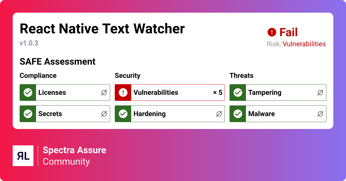 React Native Text Watcher - Visual Studio Code | ReversingLabs Spectra ...